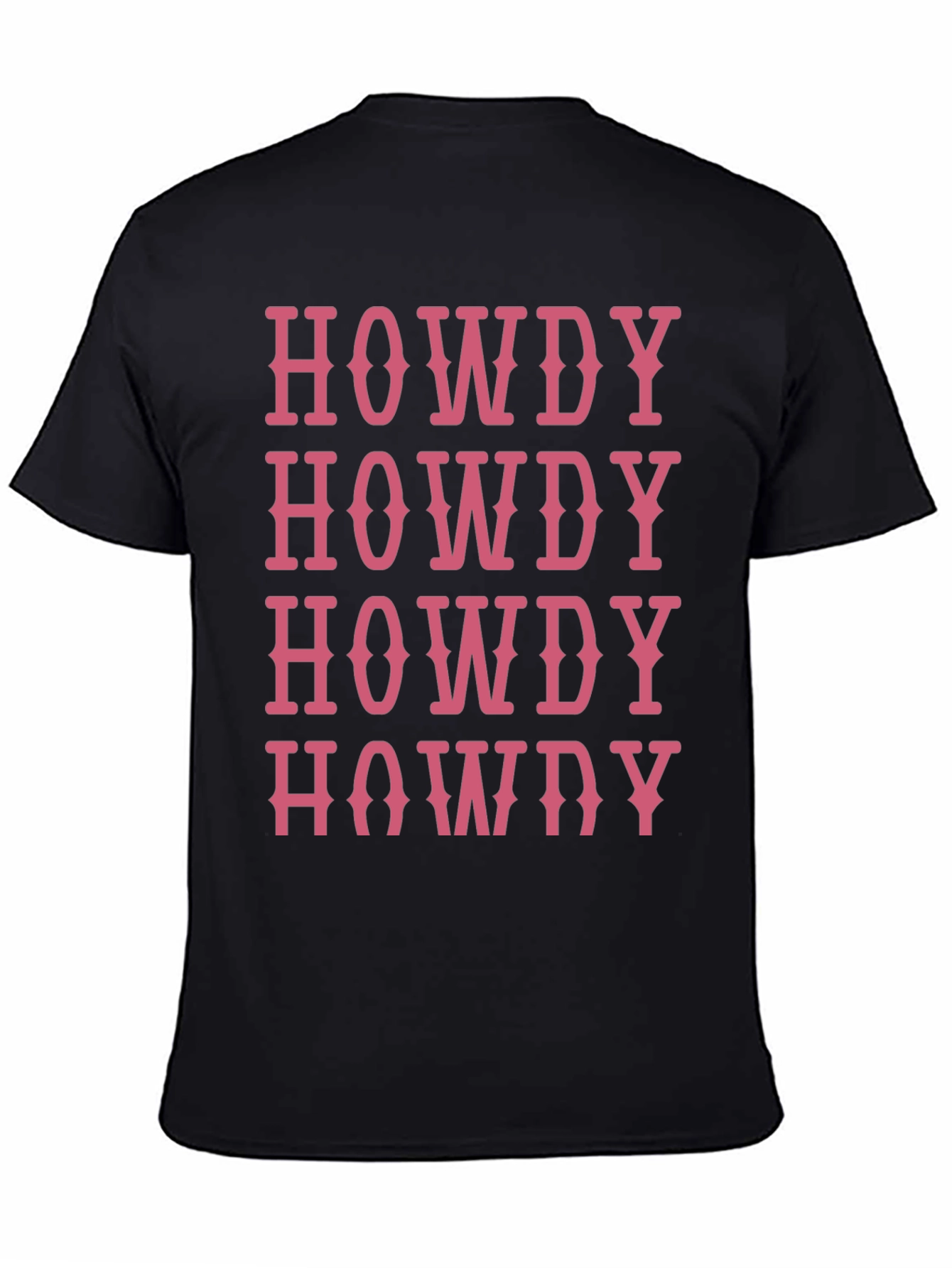 Howdy T-Shirt - Western Style Pink Lettering Casual Wear