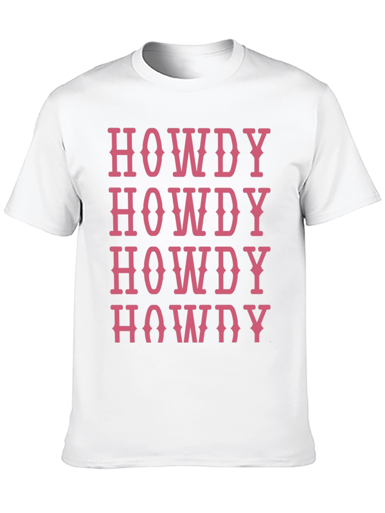 Howdy T-Shirt - Western Style Pink Lettering Casual Wear