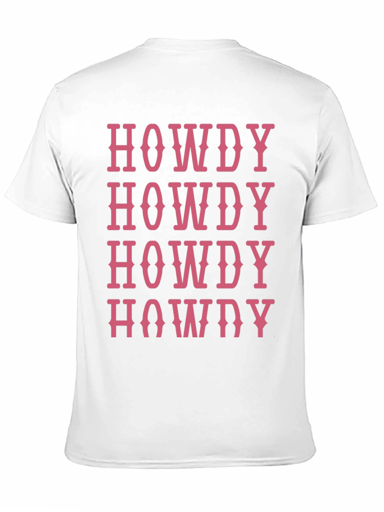 Howdy T-Shirt - Western Style Pink Lettering Casual Wear