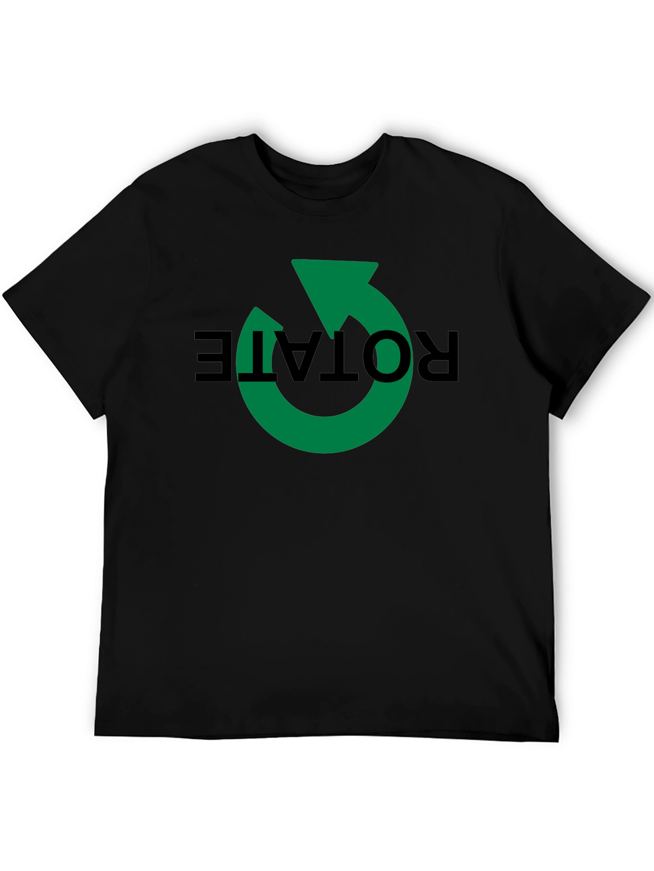 Rotate Graphic Tee - Modern Black Cotton Shirt