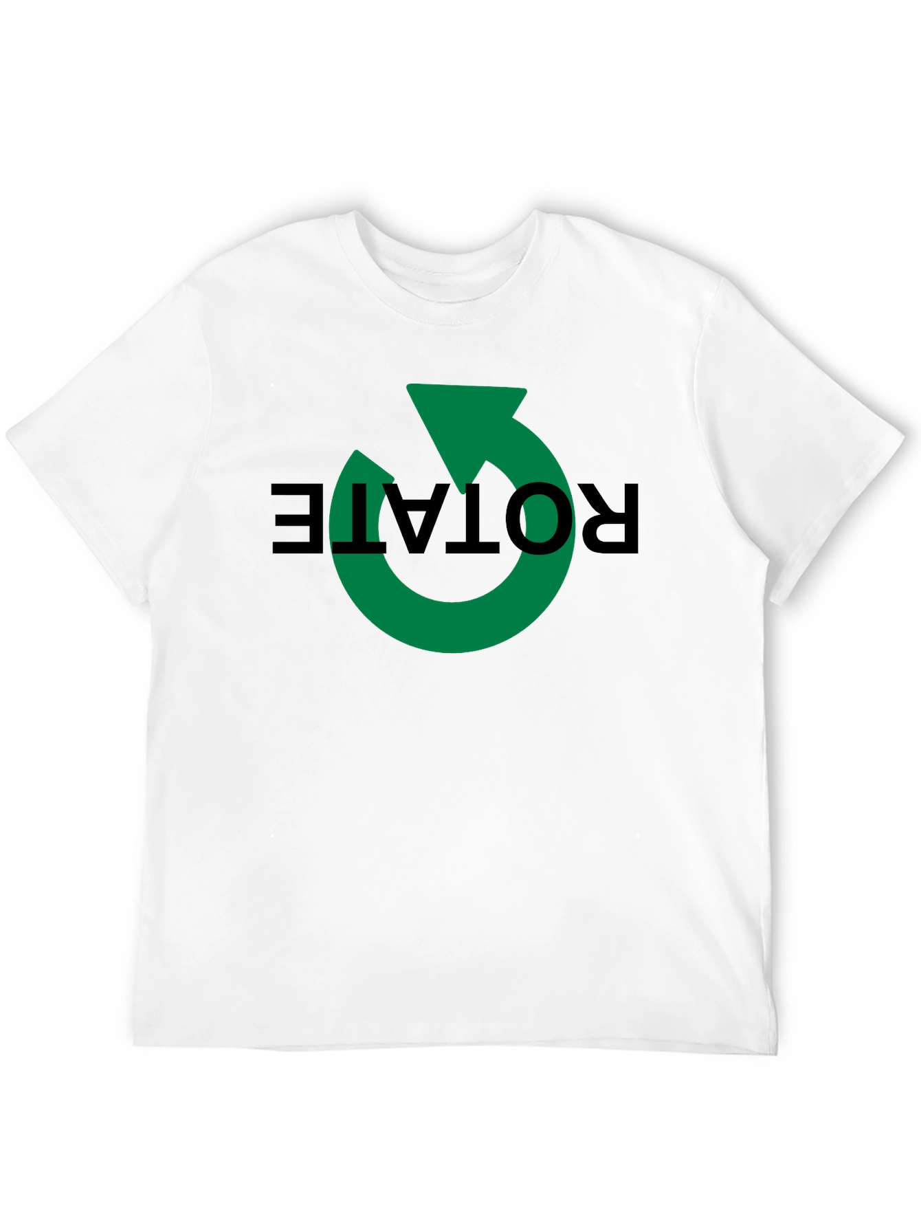 Rotate Graphic Tee - Modern Black Cotton Shirt