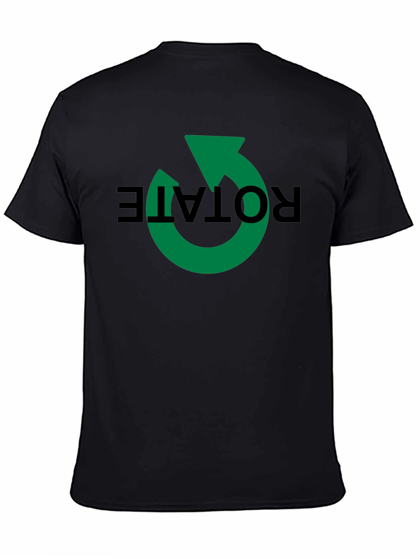 Rotate Graphic Tee - Modern Black Cotton Shirt