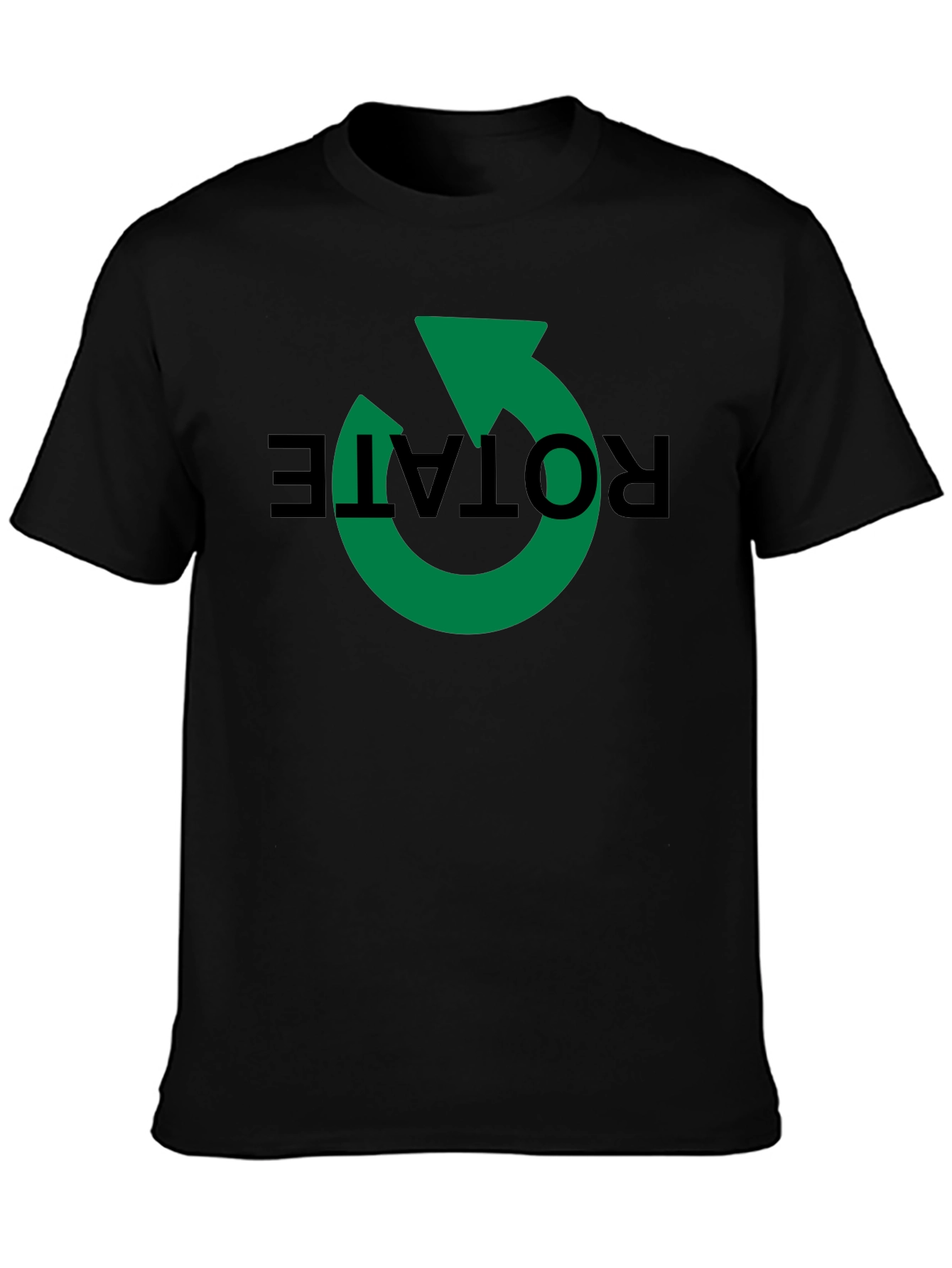 Rotate Graphic Tee - Modern Black Cotton Shirt