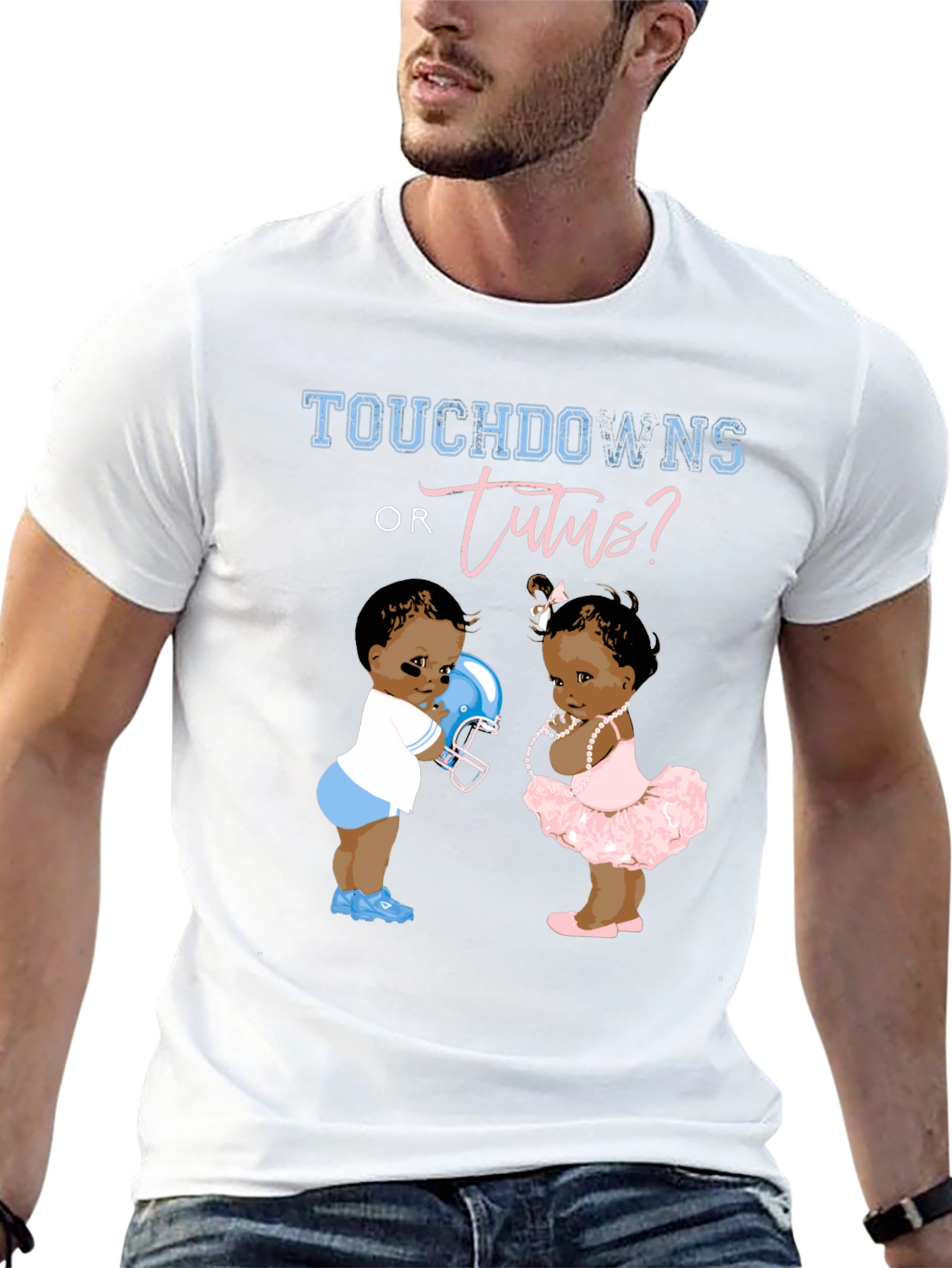Touchdowns or Tutus Gender Reveal T-Shirt