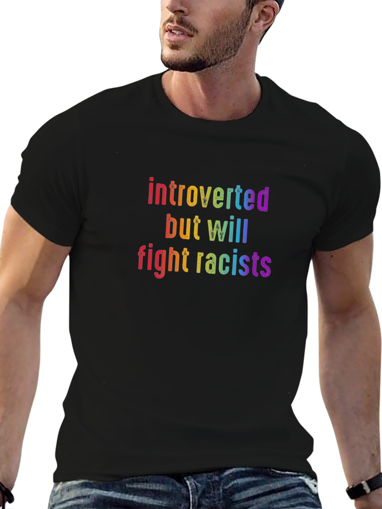 Introverted But Will Fight Racists T-Shirt