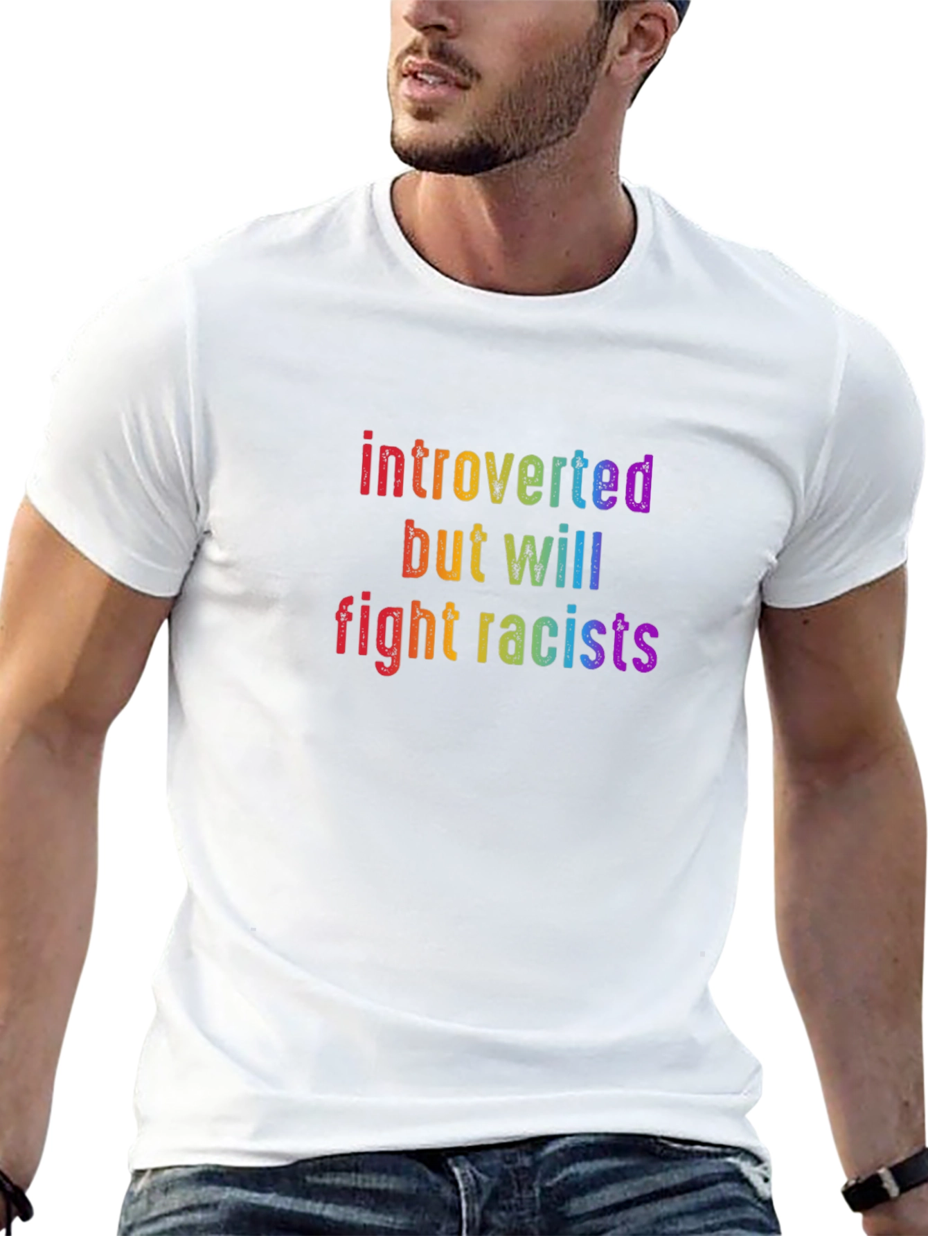 Introverted But Will Fight Racists T-Shirt