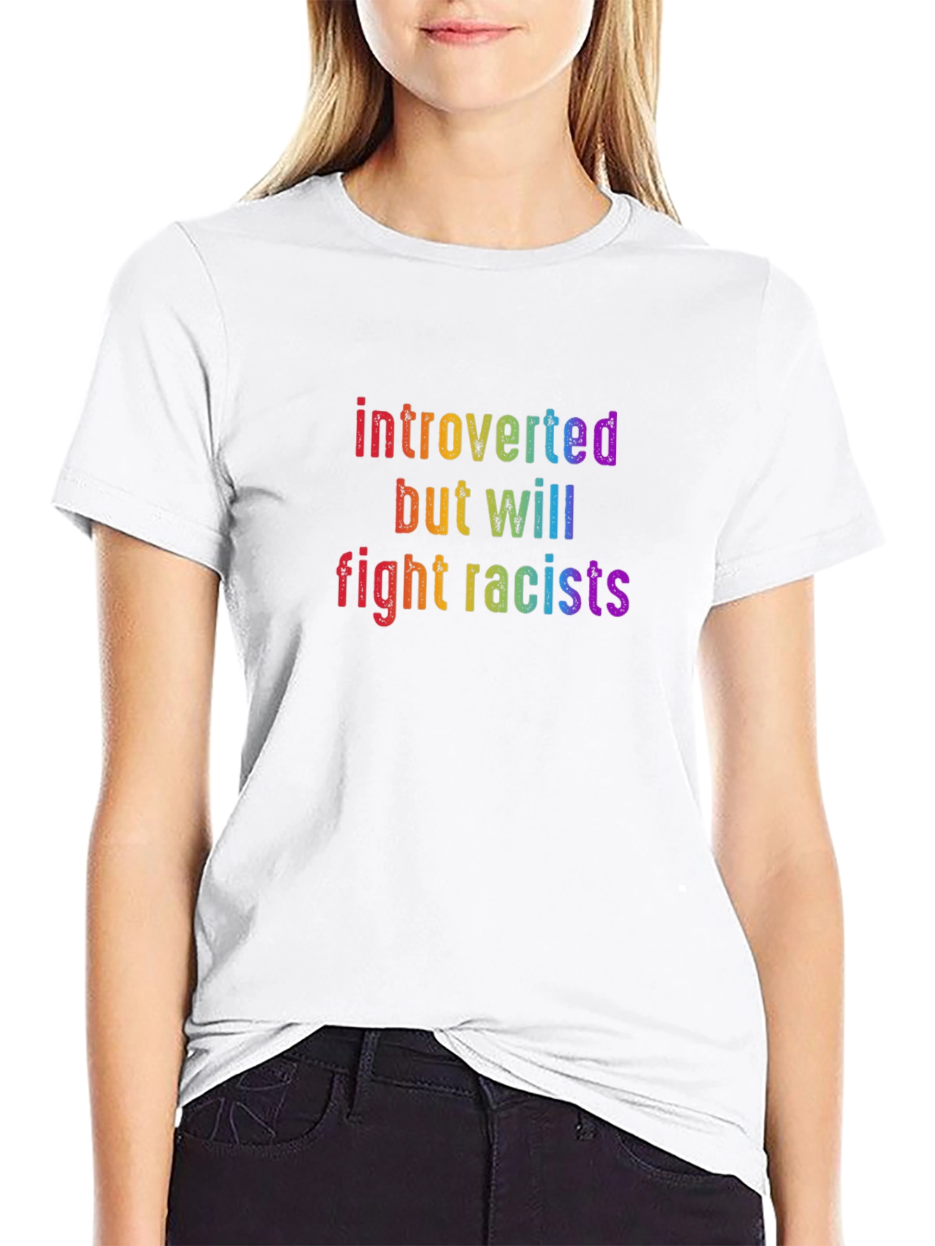 Introverted But Will Fight Racists T-Shirt