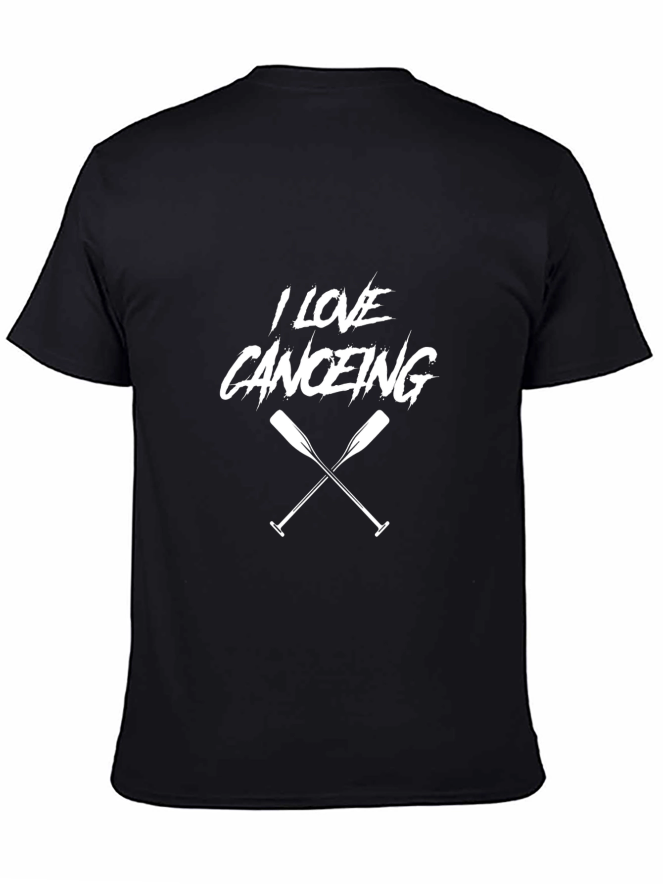 I Love Canoeing Black T-Shirt