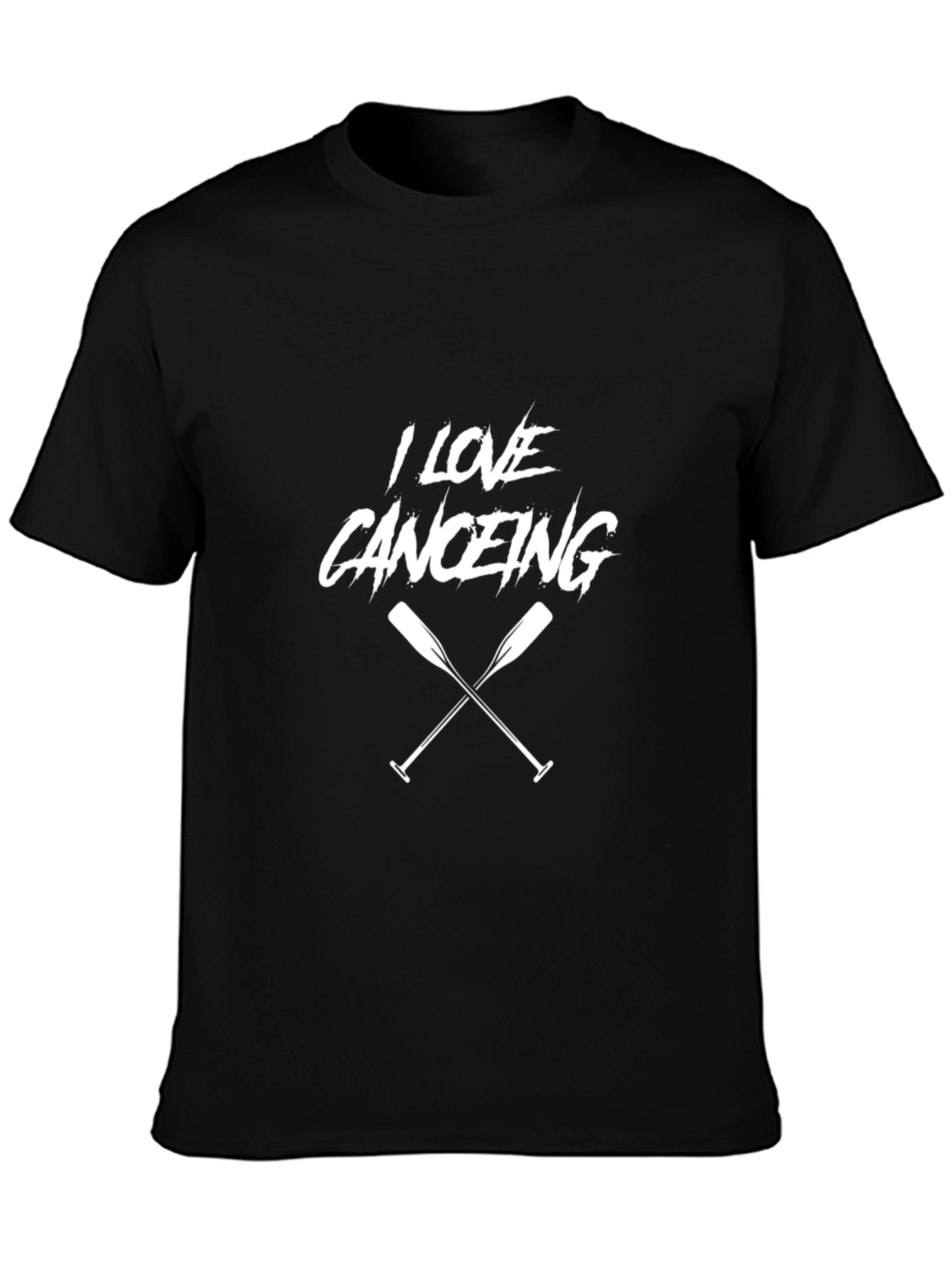 I Love Canoeing Black T-Shirt
