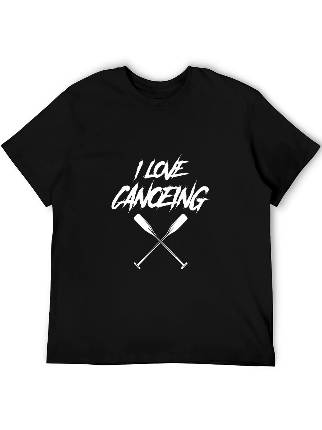 I Love Canoeing Black T-Shirt