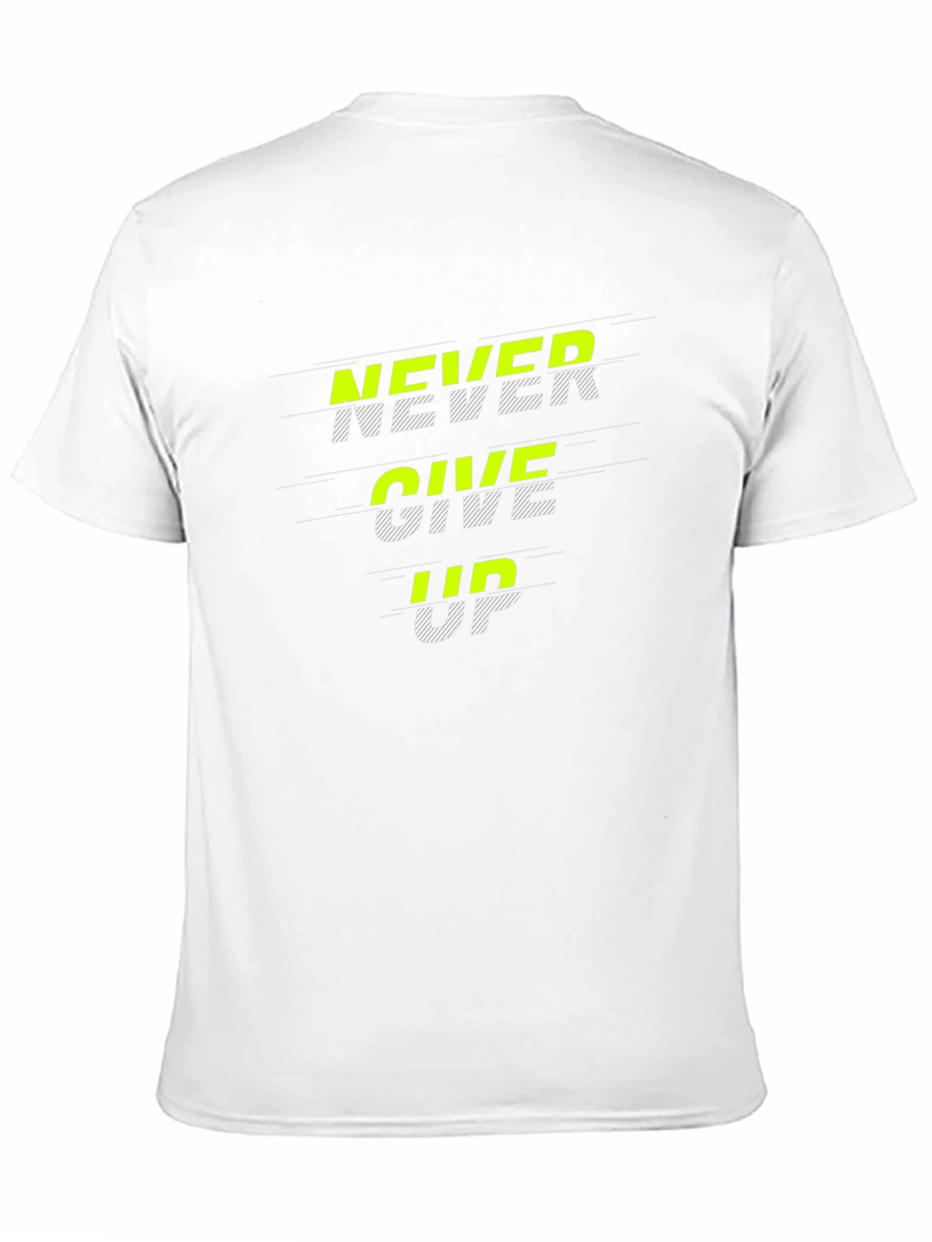 Never Give Up Graphic Print Black T-Shirt