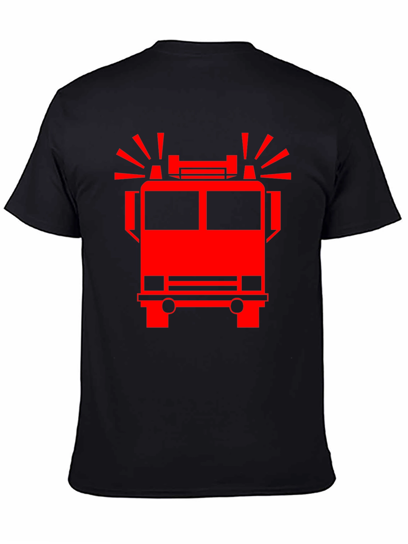 Firetruck Graphic Tee - Black Cotton T-Shirt