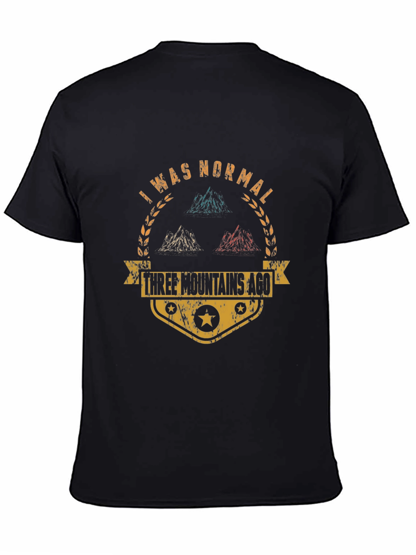 I Was Normal Three Mountains Ago Black T-Shirt