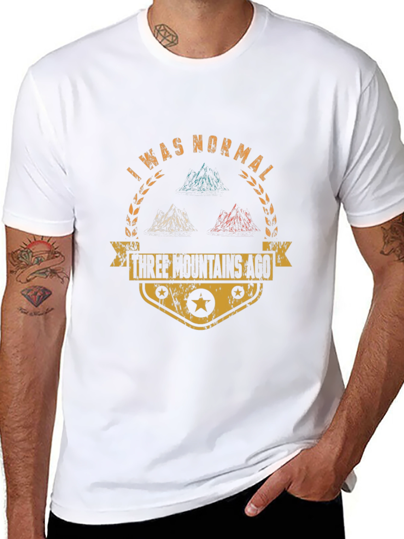 I Was Normal Three Mountains Ago Black T-Shirt