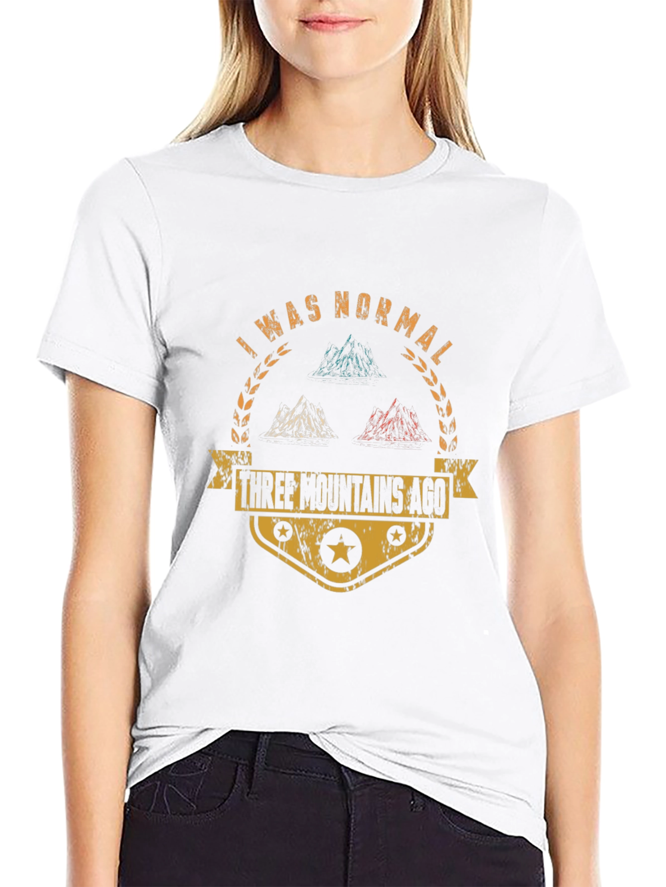 I Was Normal Three Mountains Ago Black T-Shirt