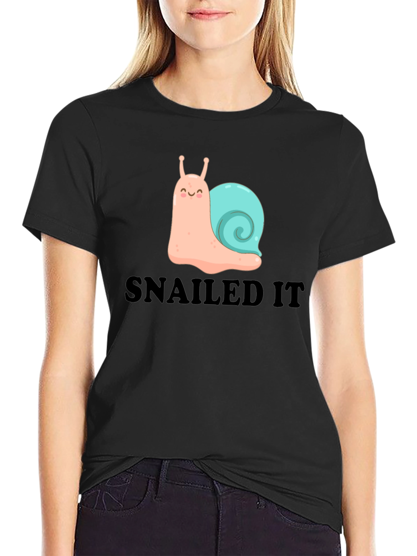 SNAILED IT Cute Snail Graphic T-Shirt