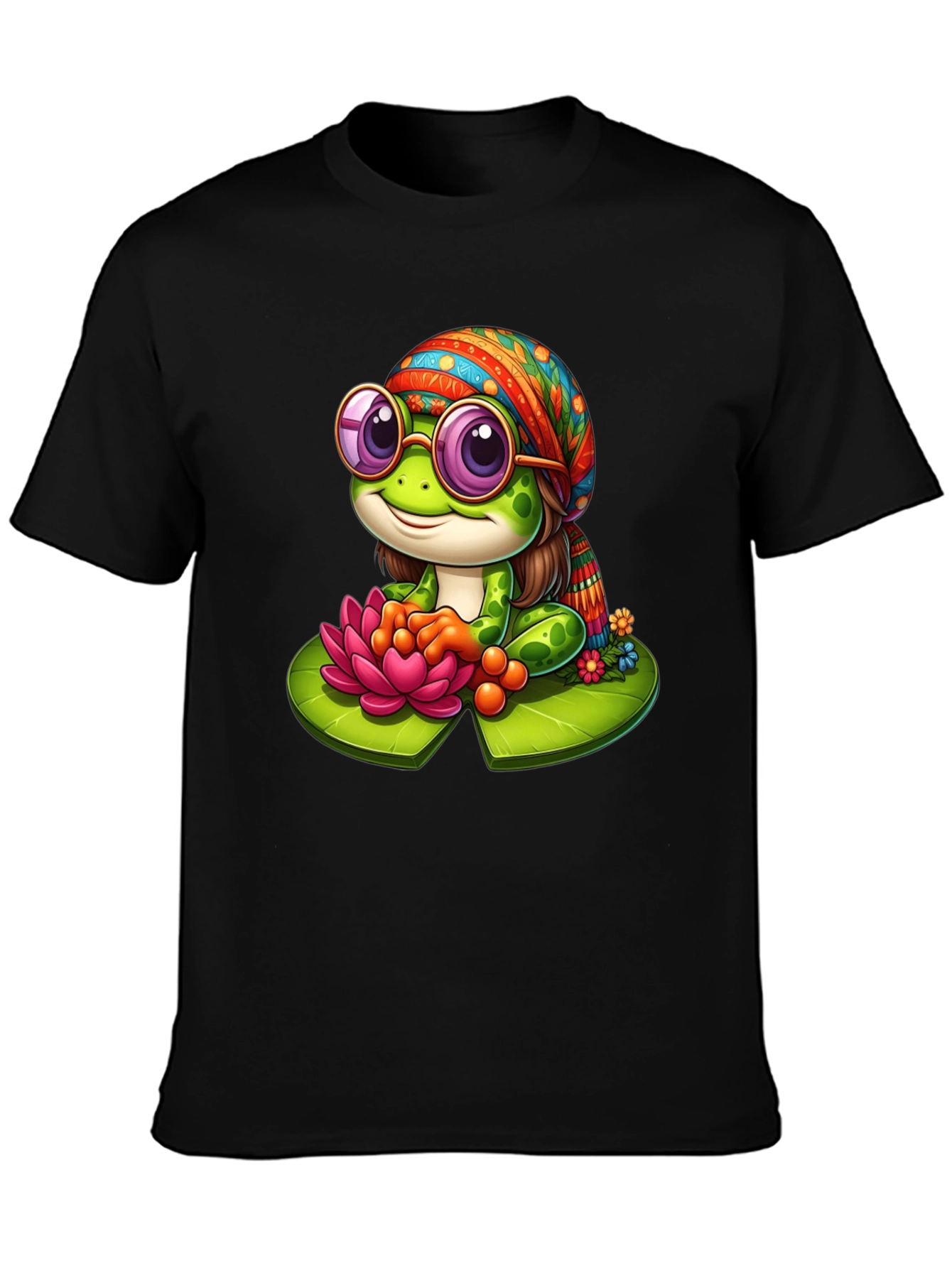 Hippie Frog T-Shirt - Cute Cartoon Tee