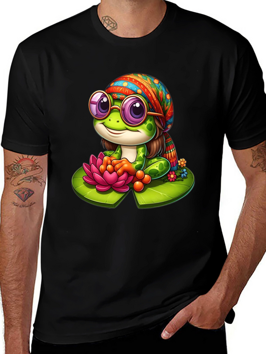 Hippie Frog T-Shirt - Cute Cartoon Tee