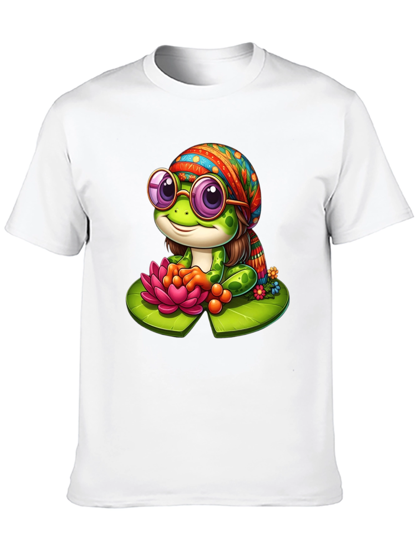 Hippie Frog T-Shirt - Cute Cartoon Tee
