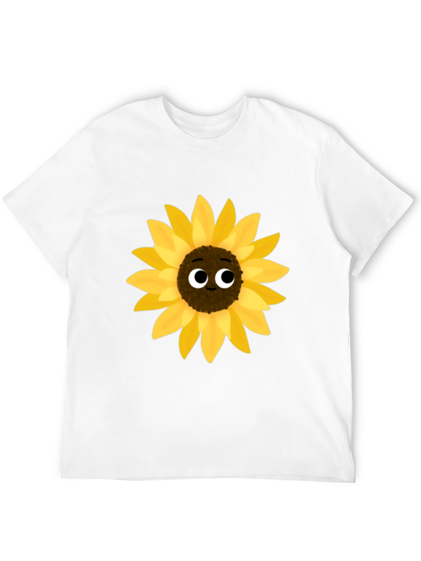 Sunflower Cartoon Graphic Black T-Shirt