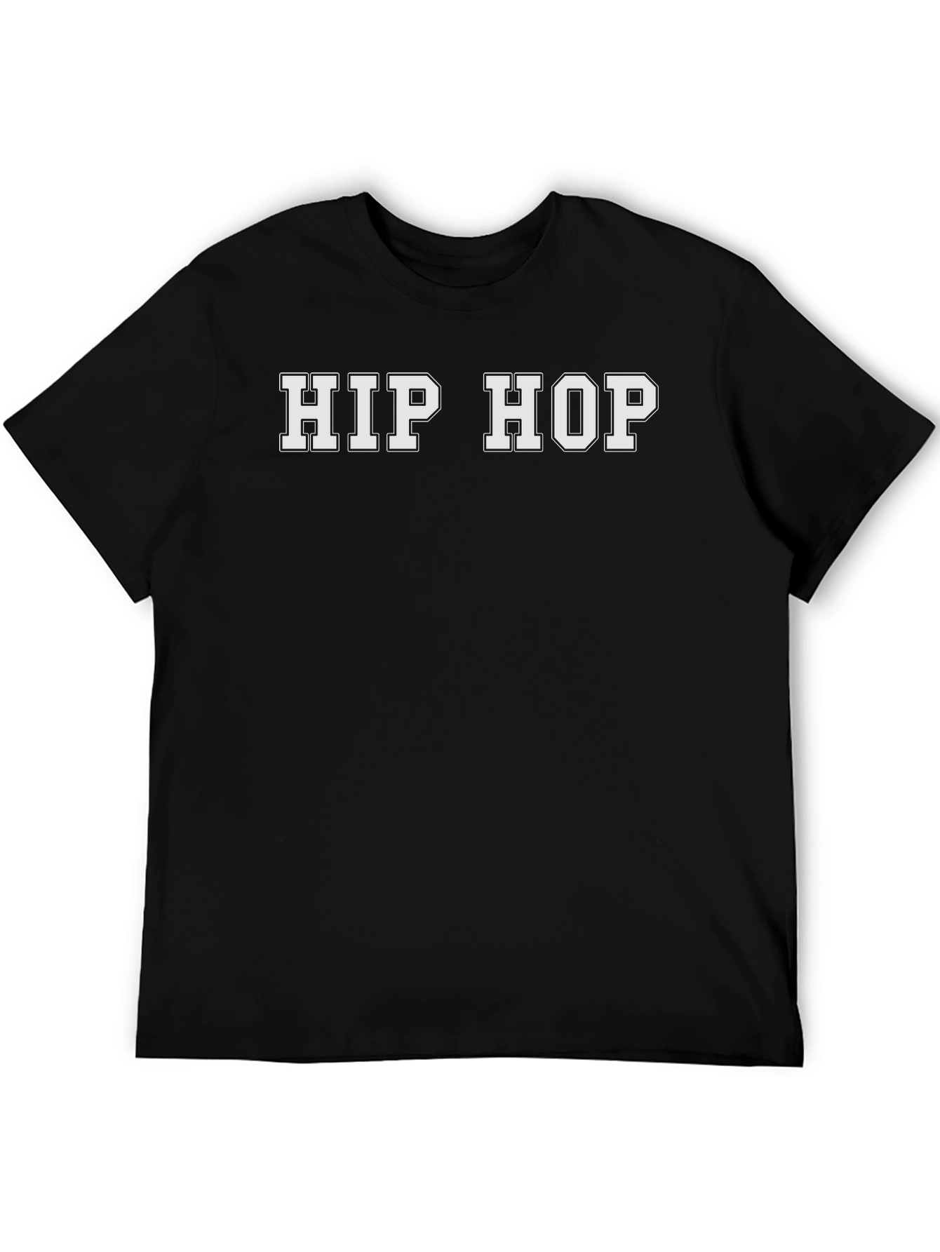 Hip Hop Graphic Print T-Shirt - Black