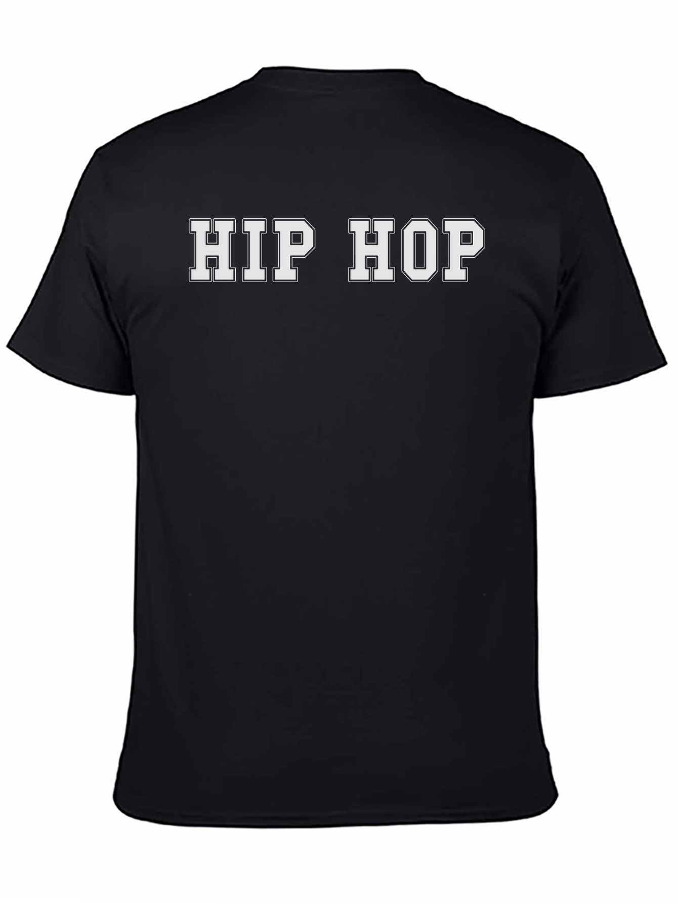 Hip Hop Graphic Print T-Shirt - Black