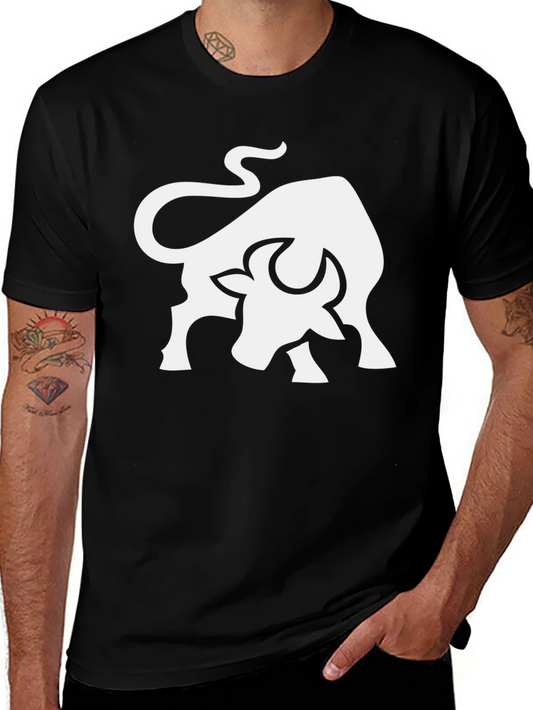 Bull Graphic Tee - Black Cotton Blend