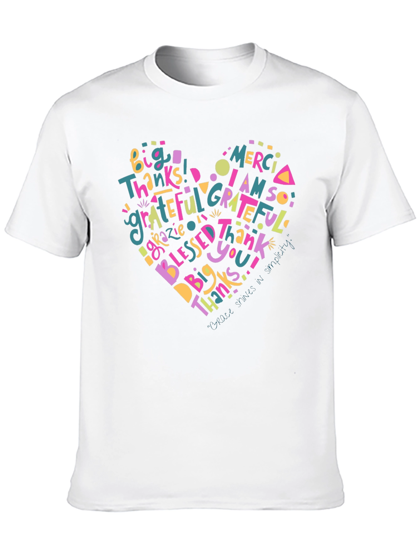Grateful Heart Graphic Print Black T-Shirt