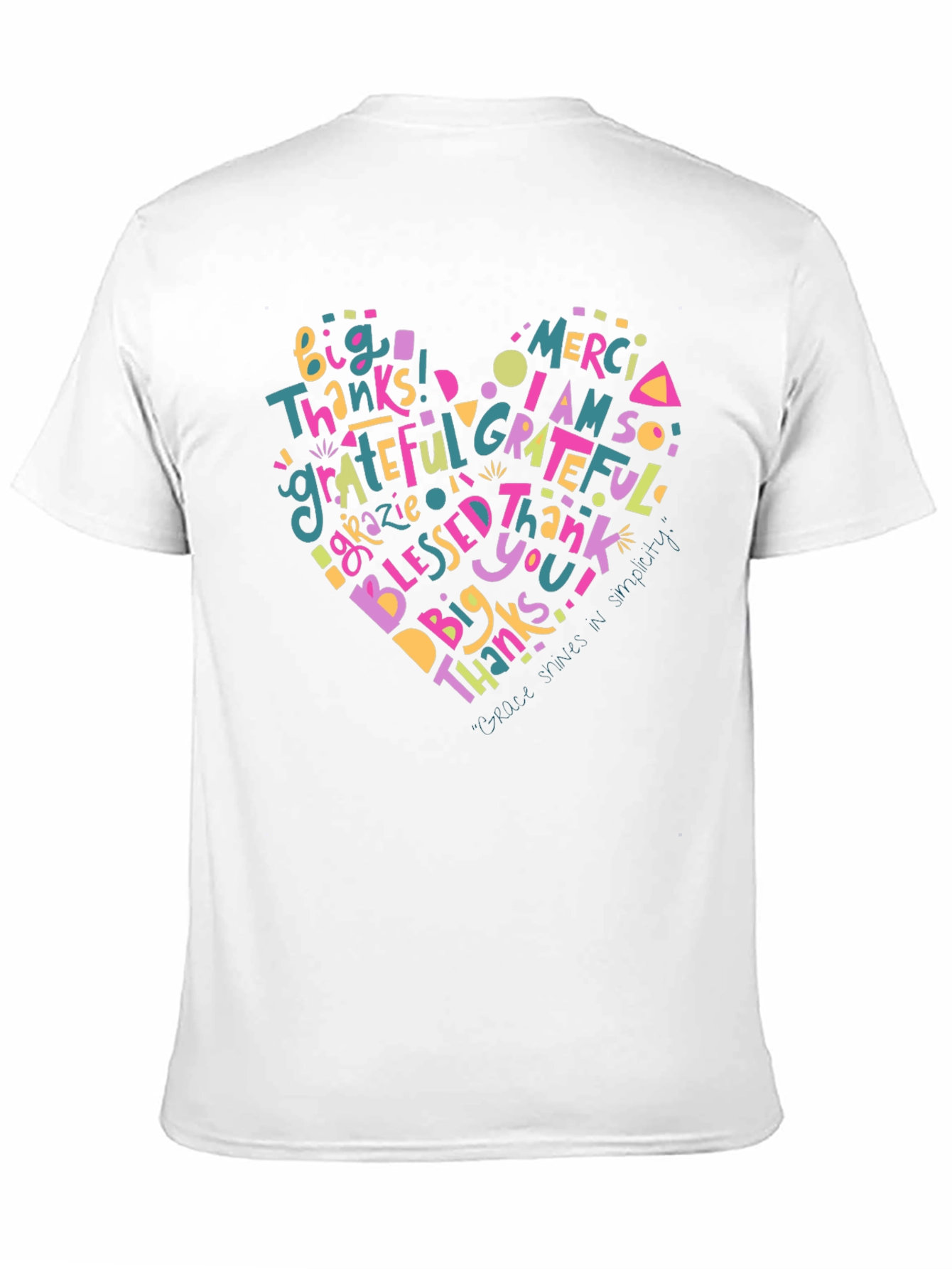 Grateful Heart Graphic Print Black T-Shirt