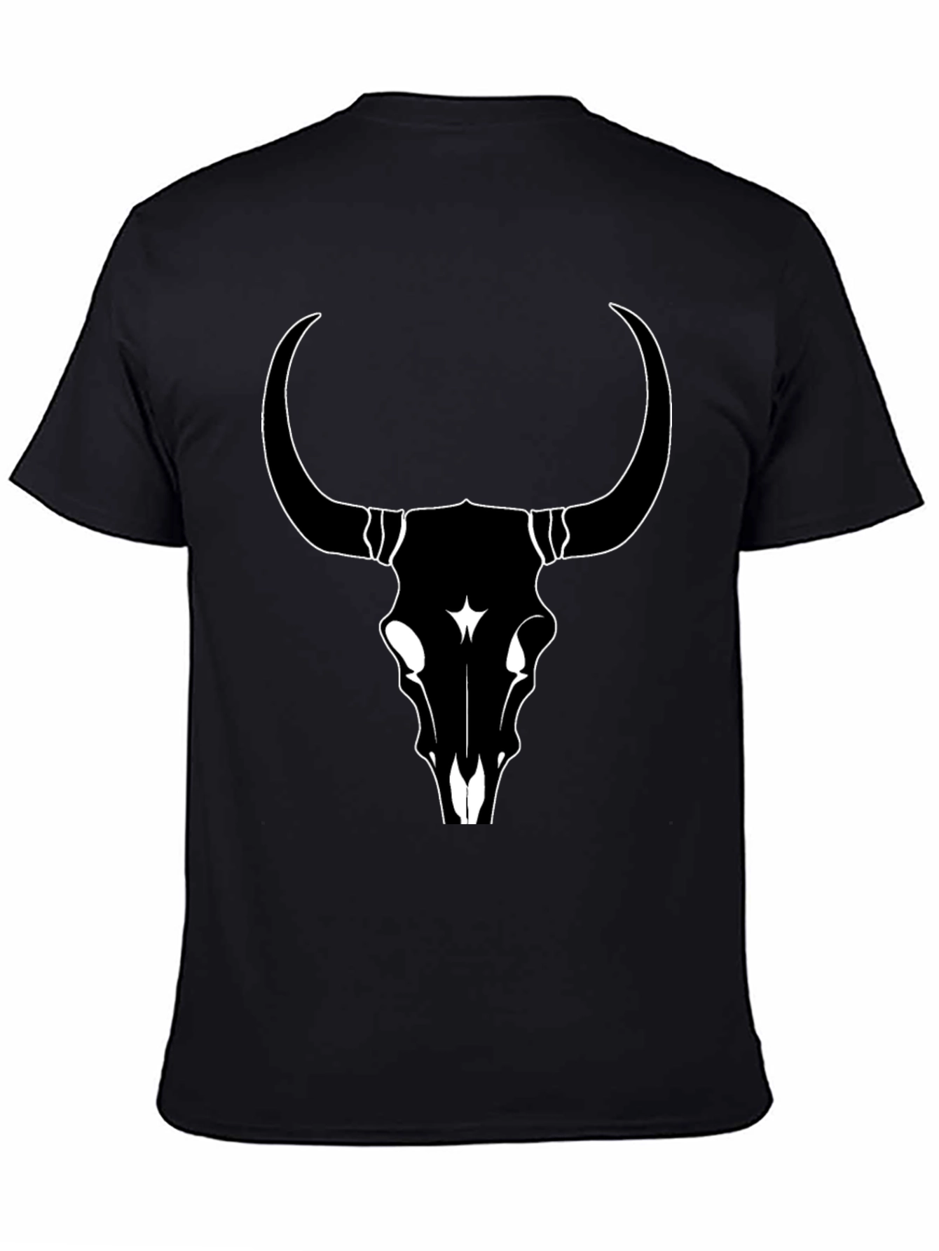 Black Bull Skull Graphic Tee