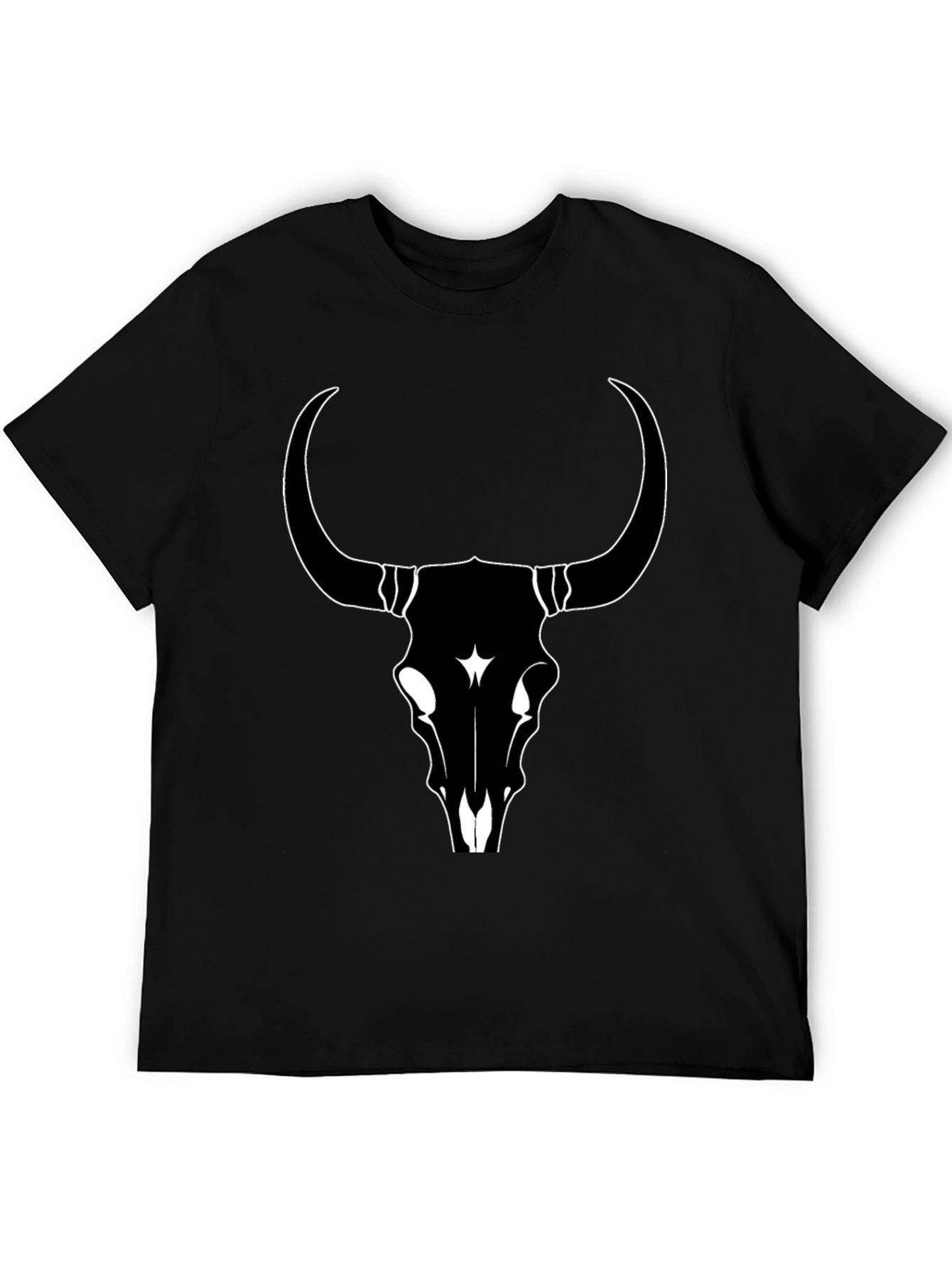 Black Bull Skull Graphic Tee