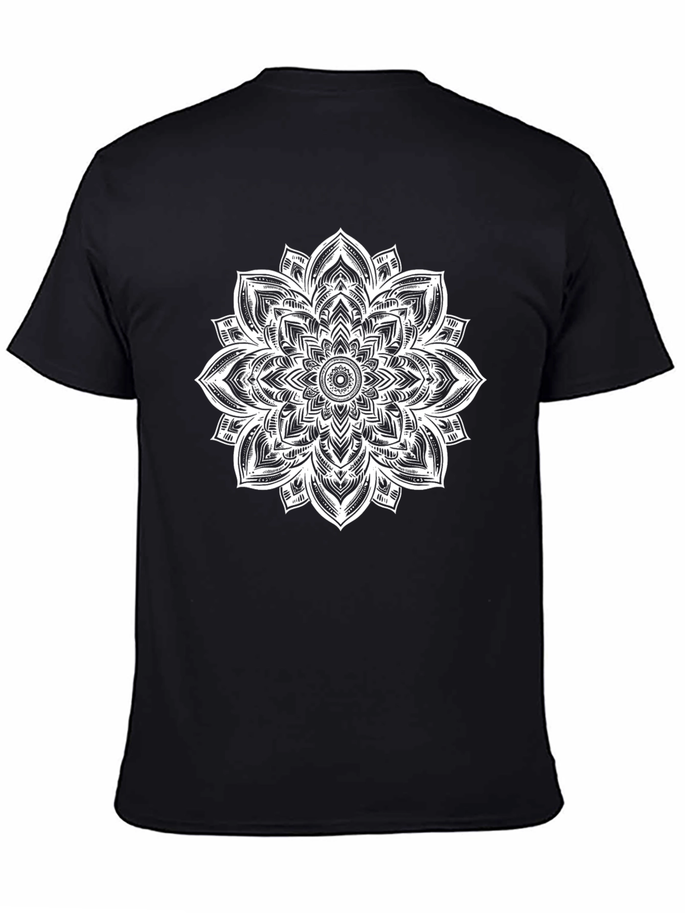 Mandala Graphic Tee - Black Cotton Casual Comfort