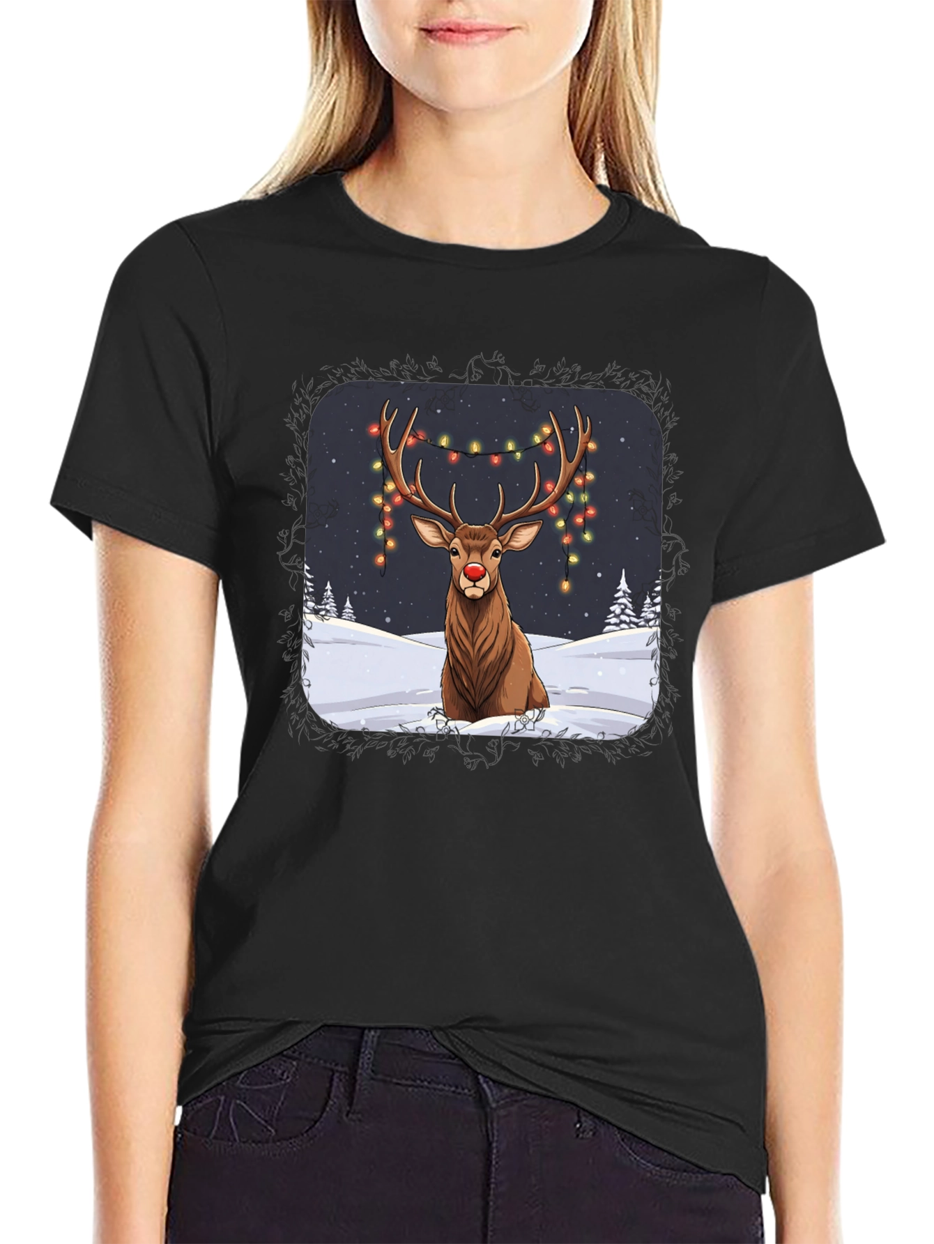 Festive Reindeer Graphic Tee