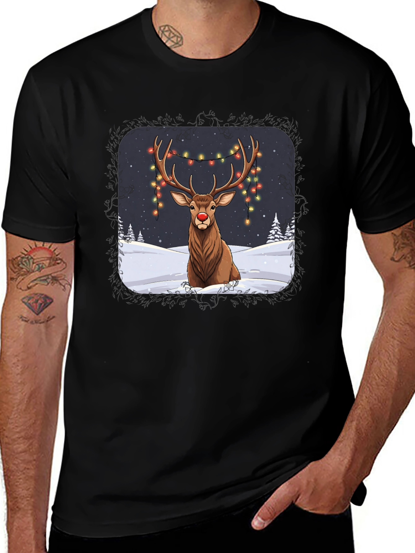 Festive Reindeer Graphic Tee