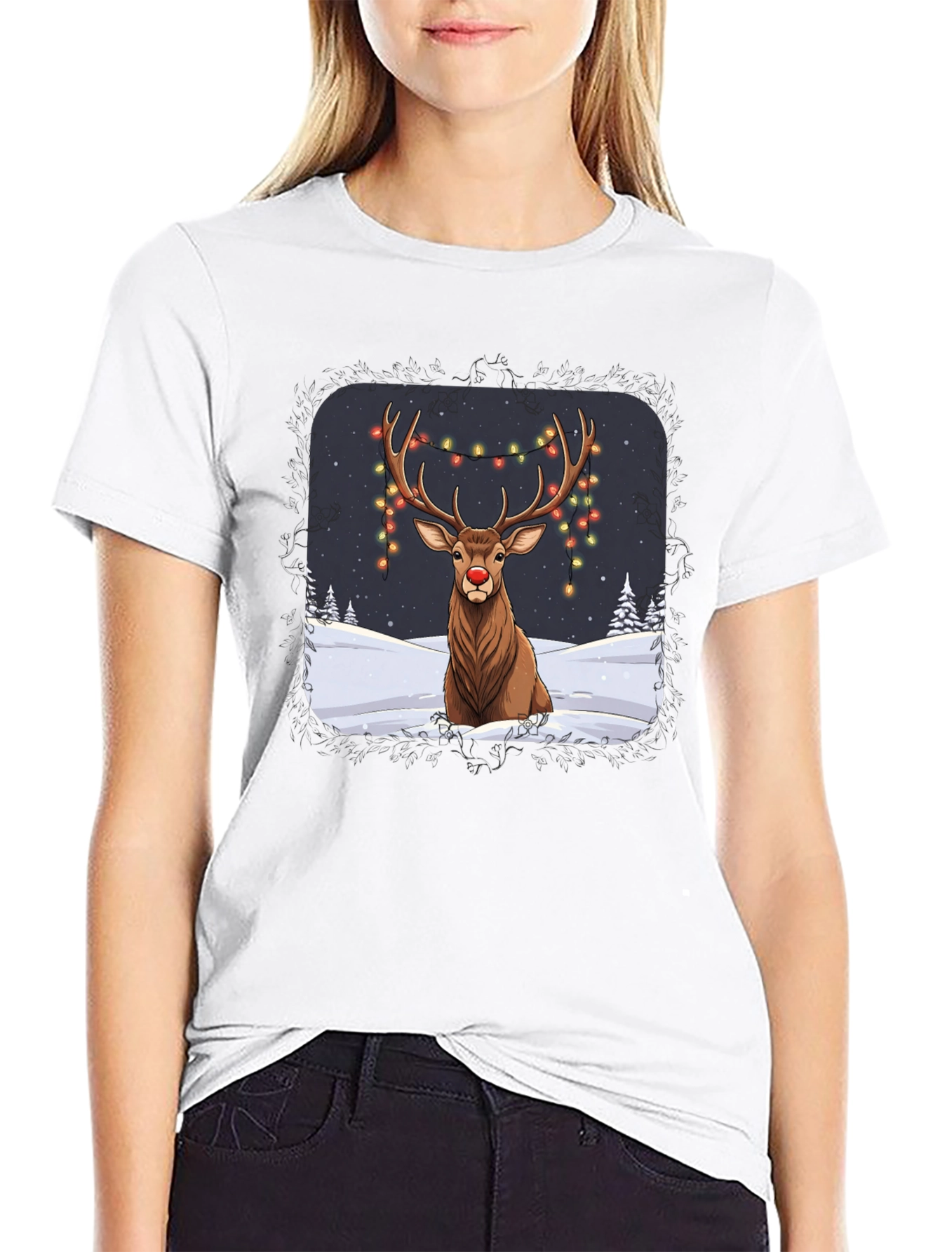 Festive Reindeer Graphic Tee