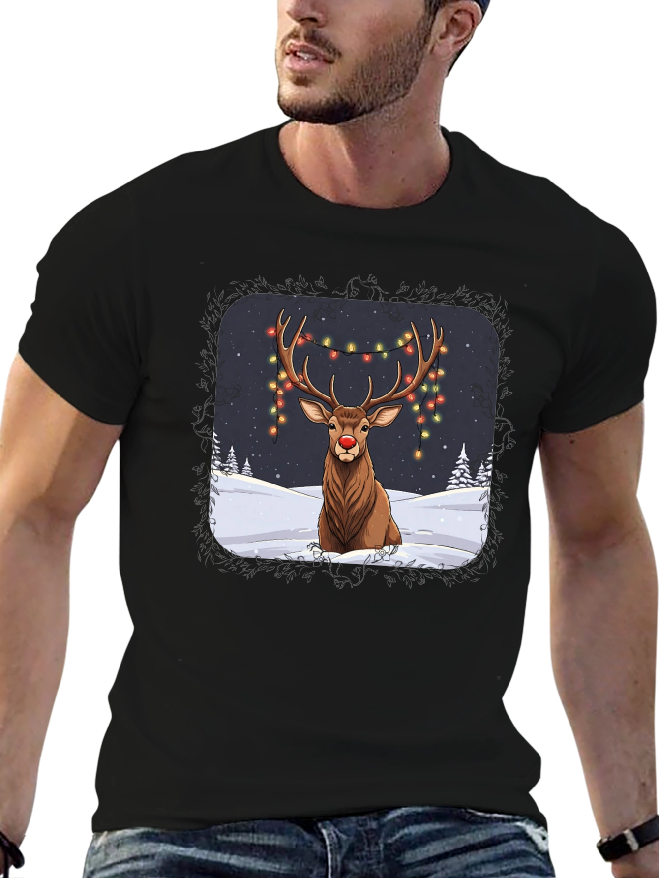 Festive Reindeer Graphic Tee