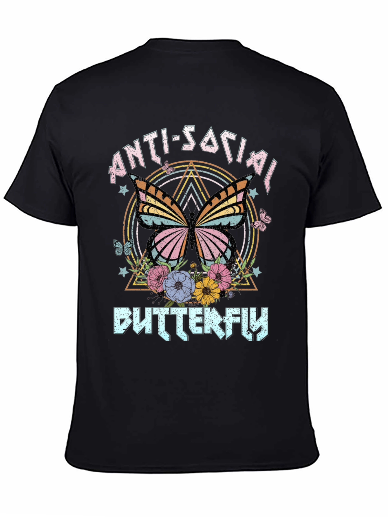 Anti-Social Butterfly Graphic T-Shirt