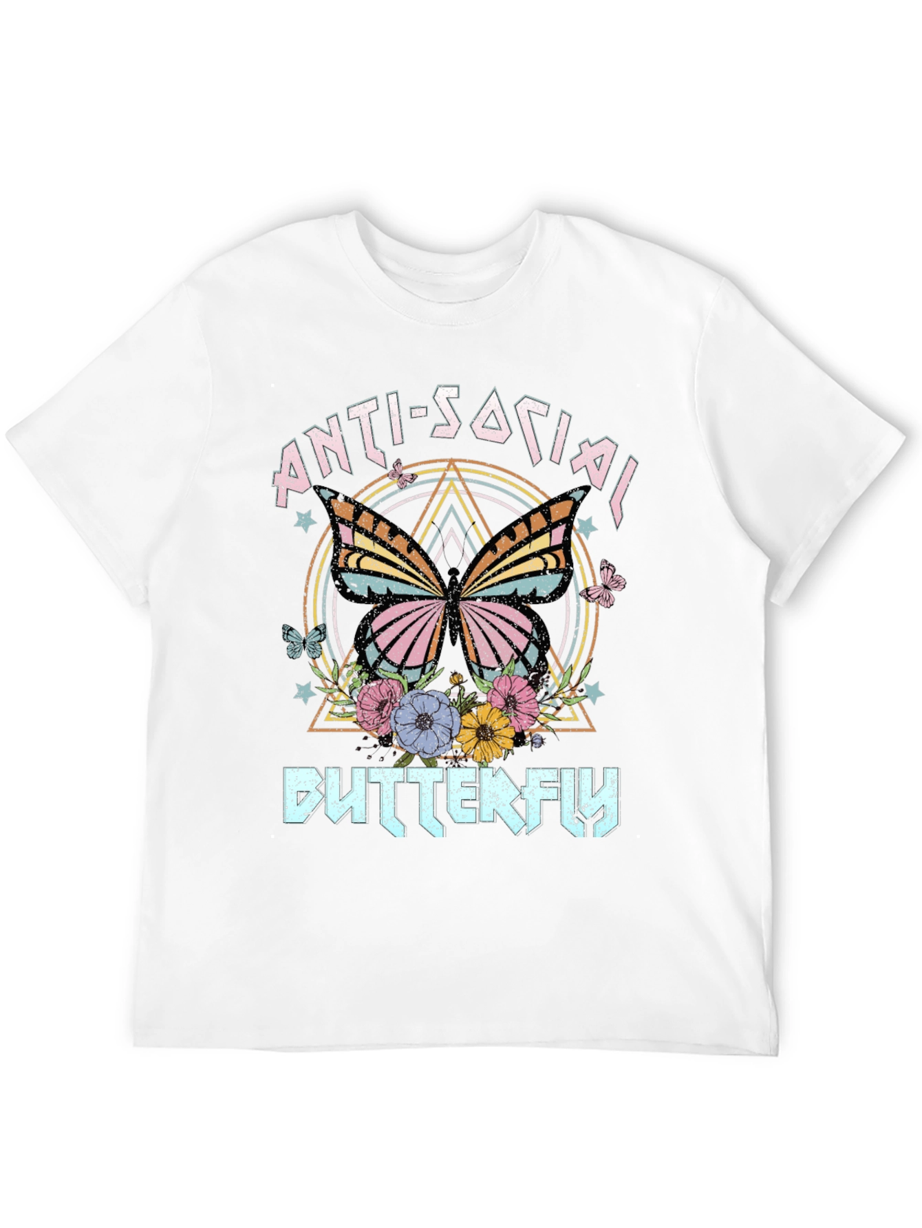 Anti-Social Butterfly Graphic T-Shirt