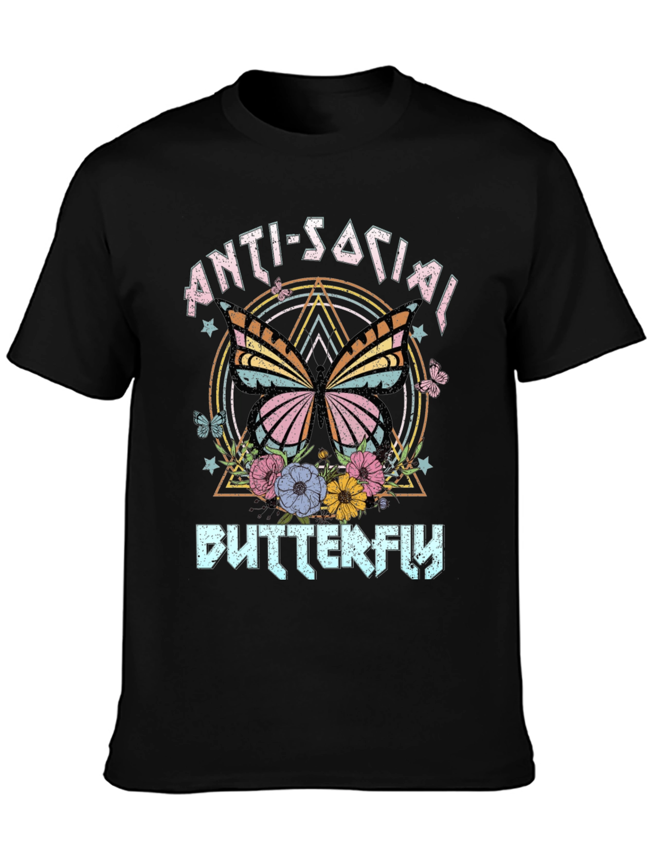 Anti-Social Butterfly Graphic T-Shirt