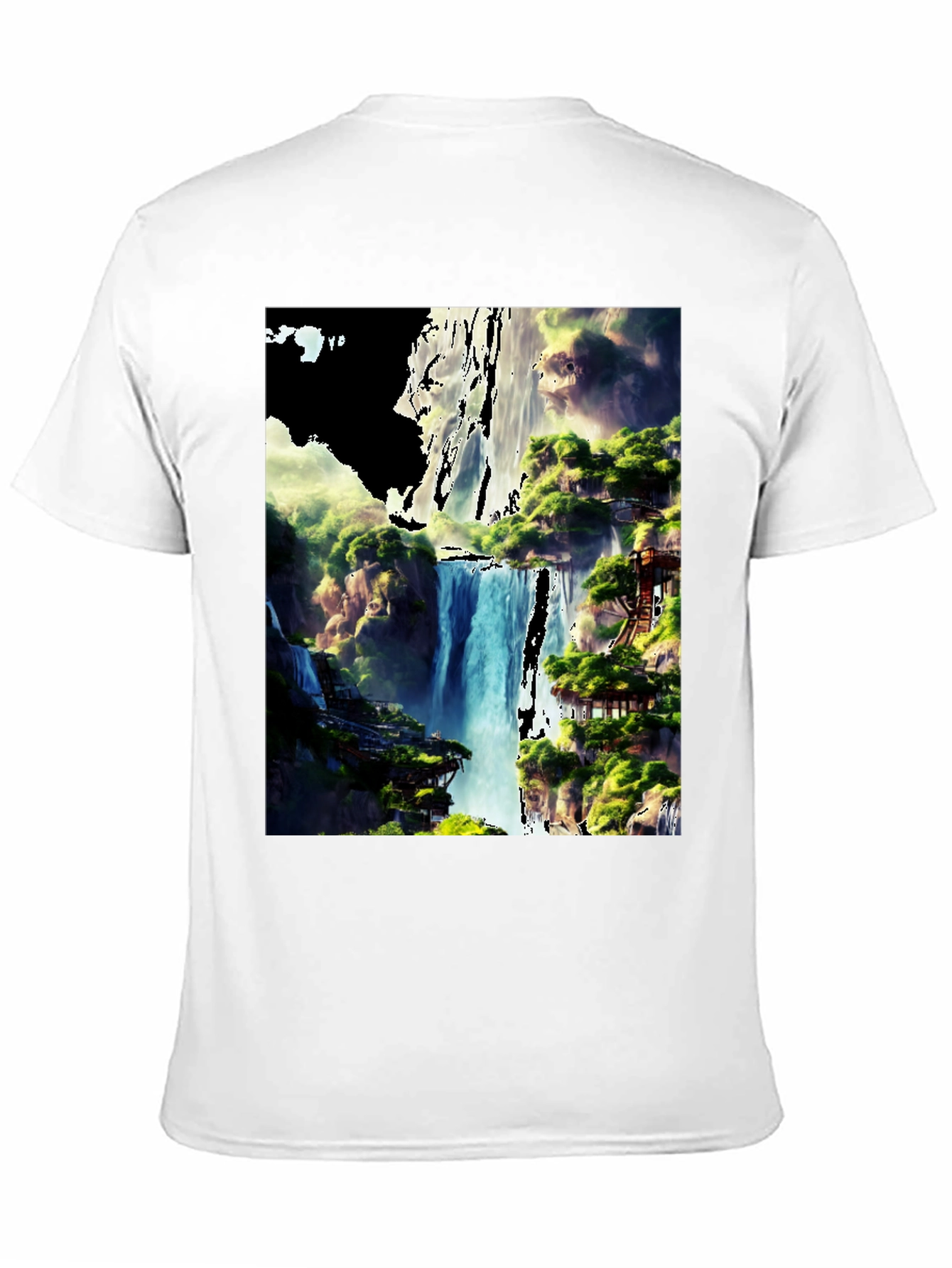 Waterfall Vista Graphic Tee - Nature Lovers T-Shirt