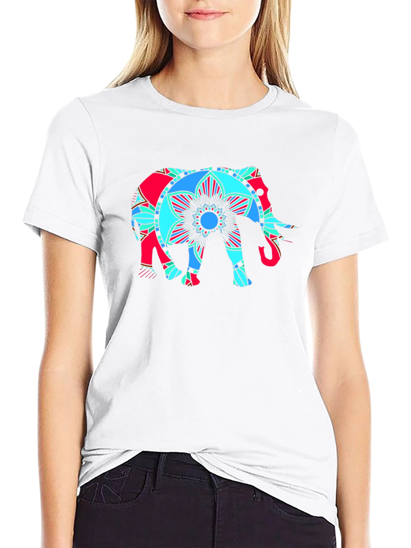 Elephant Mandala Graphic T-Shirt