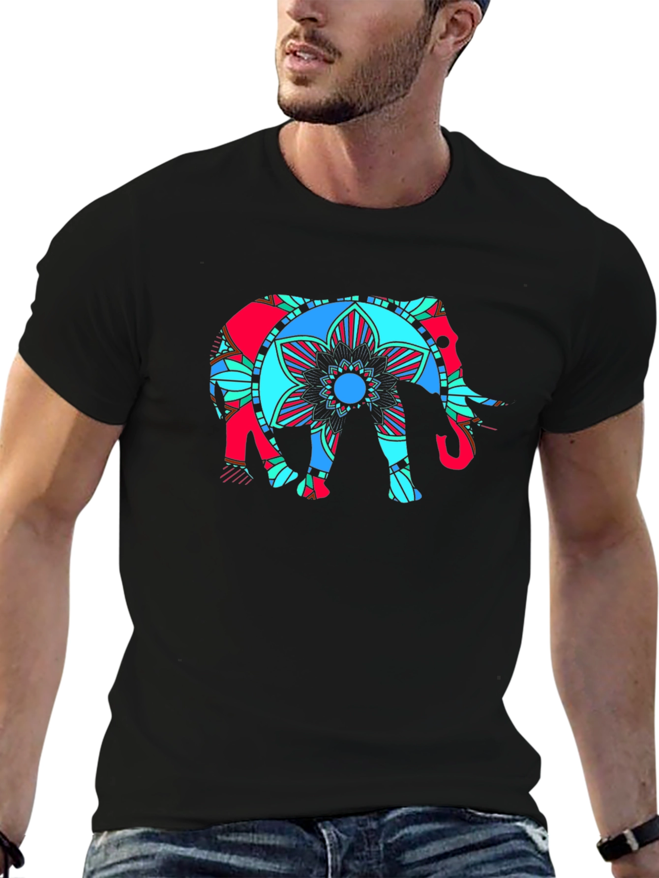 Elephant Mandala Graphic T-Shirt