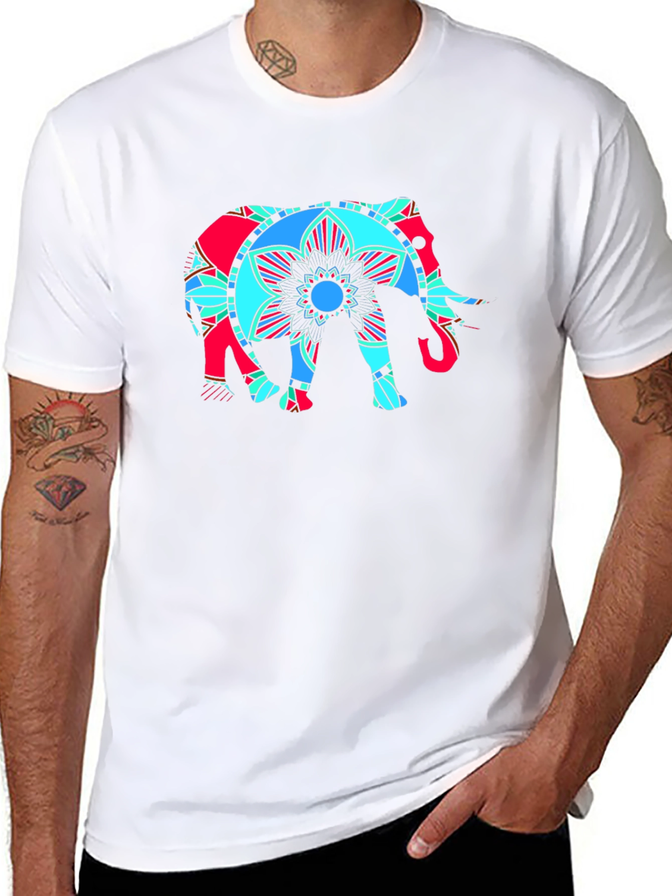 Elephant Mandala Graphic T-Shirt