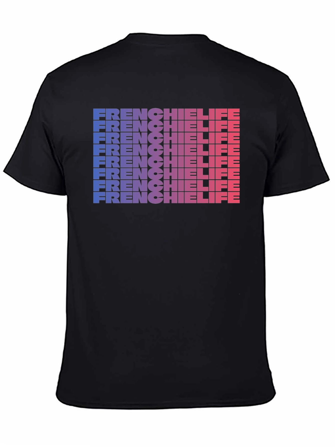 Frenchie Life Graphic Tee - Gradient Word Stack