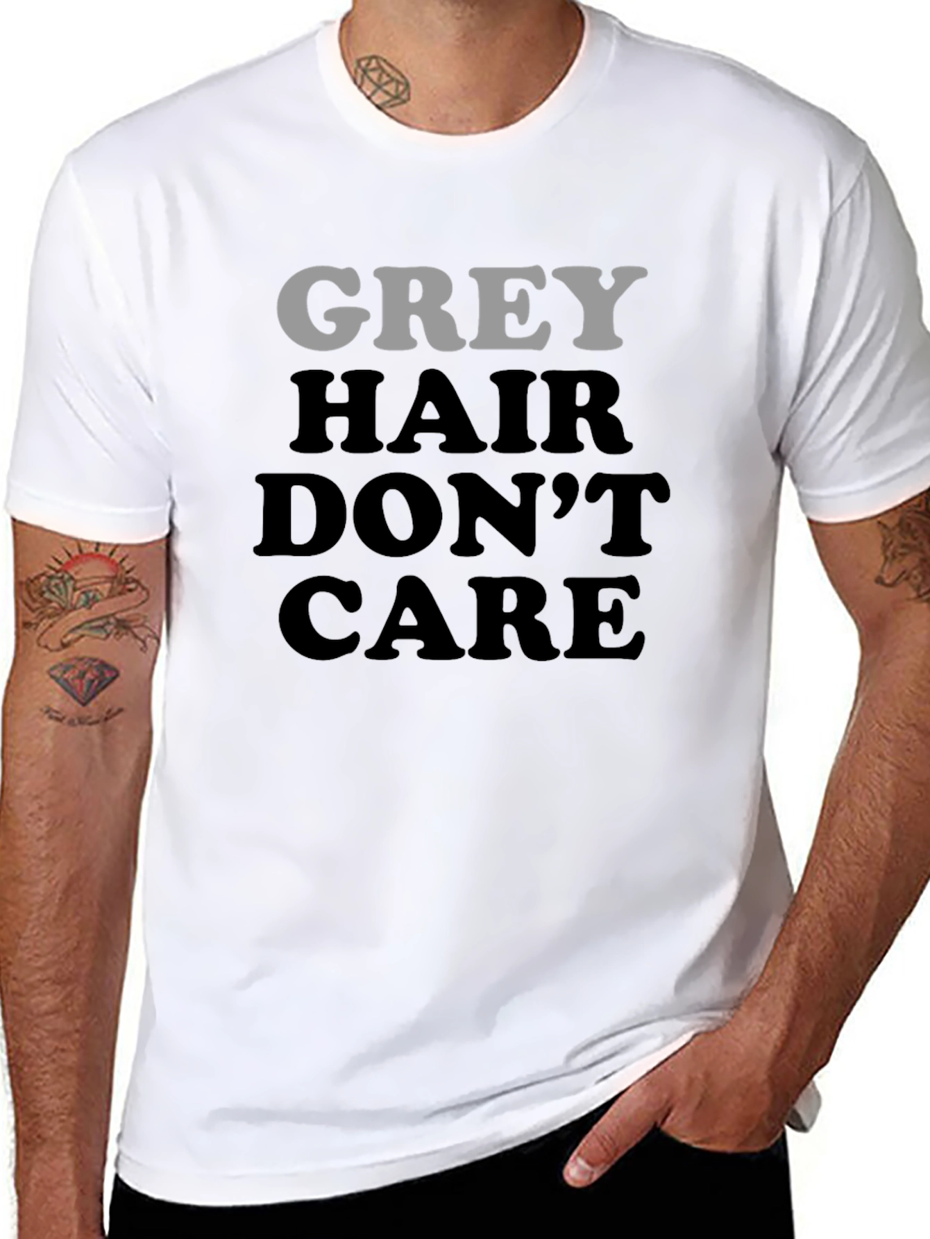 Grey Hair Dont Care Graphic Tee