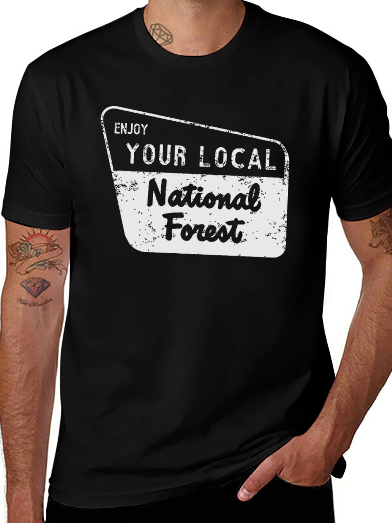 Enjoy Your Local National Forest Black T-Shirt