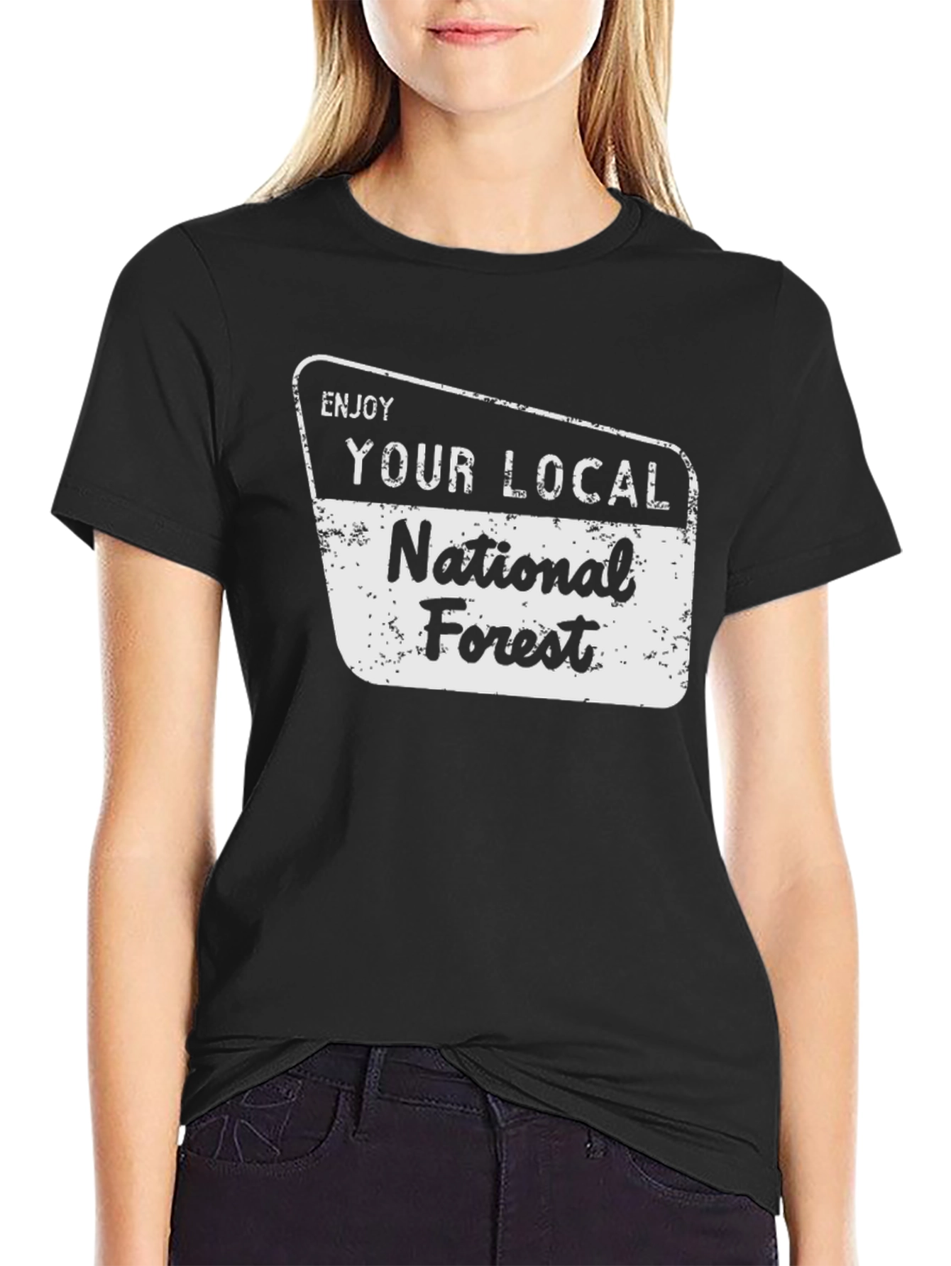 Enjoy Your Local National Forest Black T-Shirt