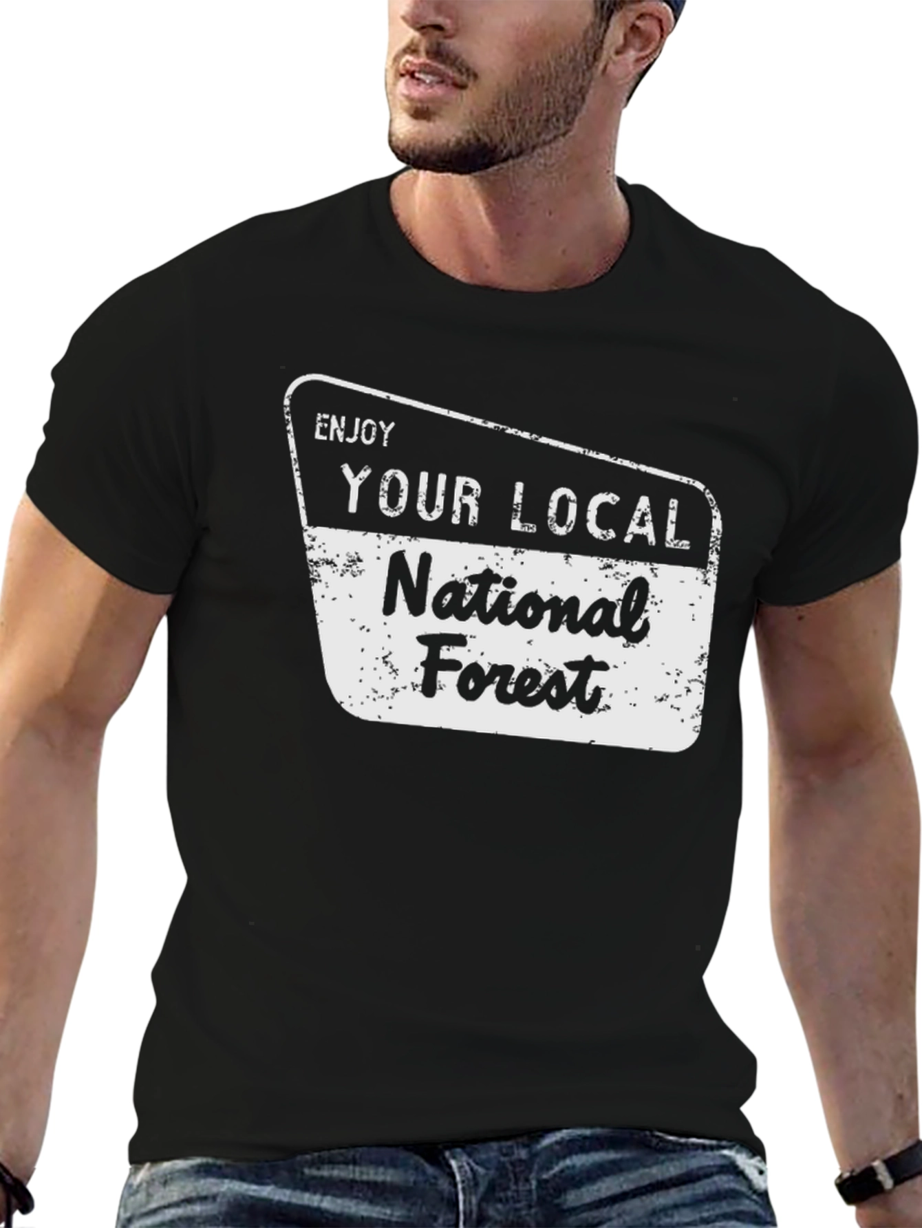 Enjoy Your Local National Forest Black T-Shirt