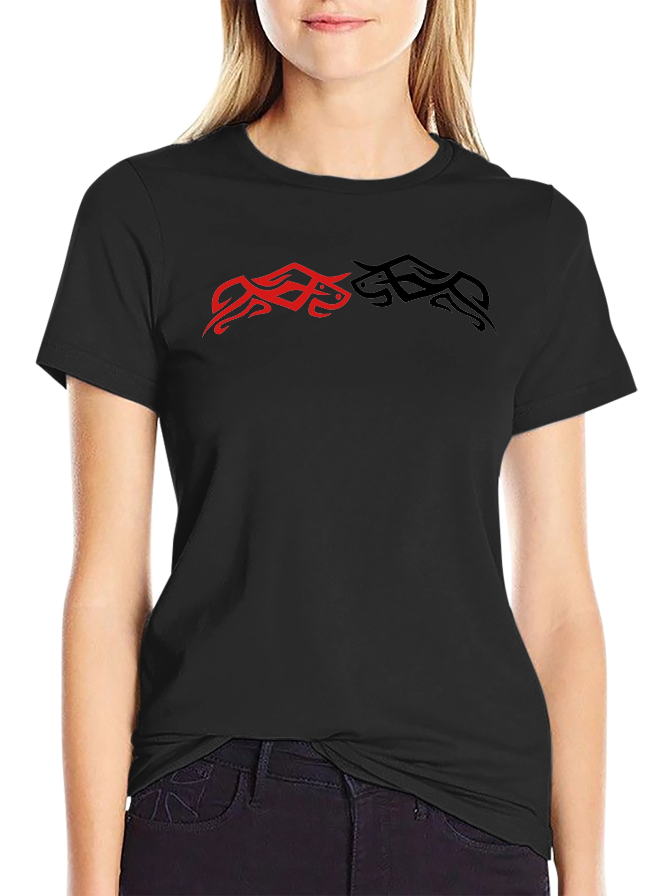 Tribal Bull Graphic Tee - Black