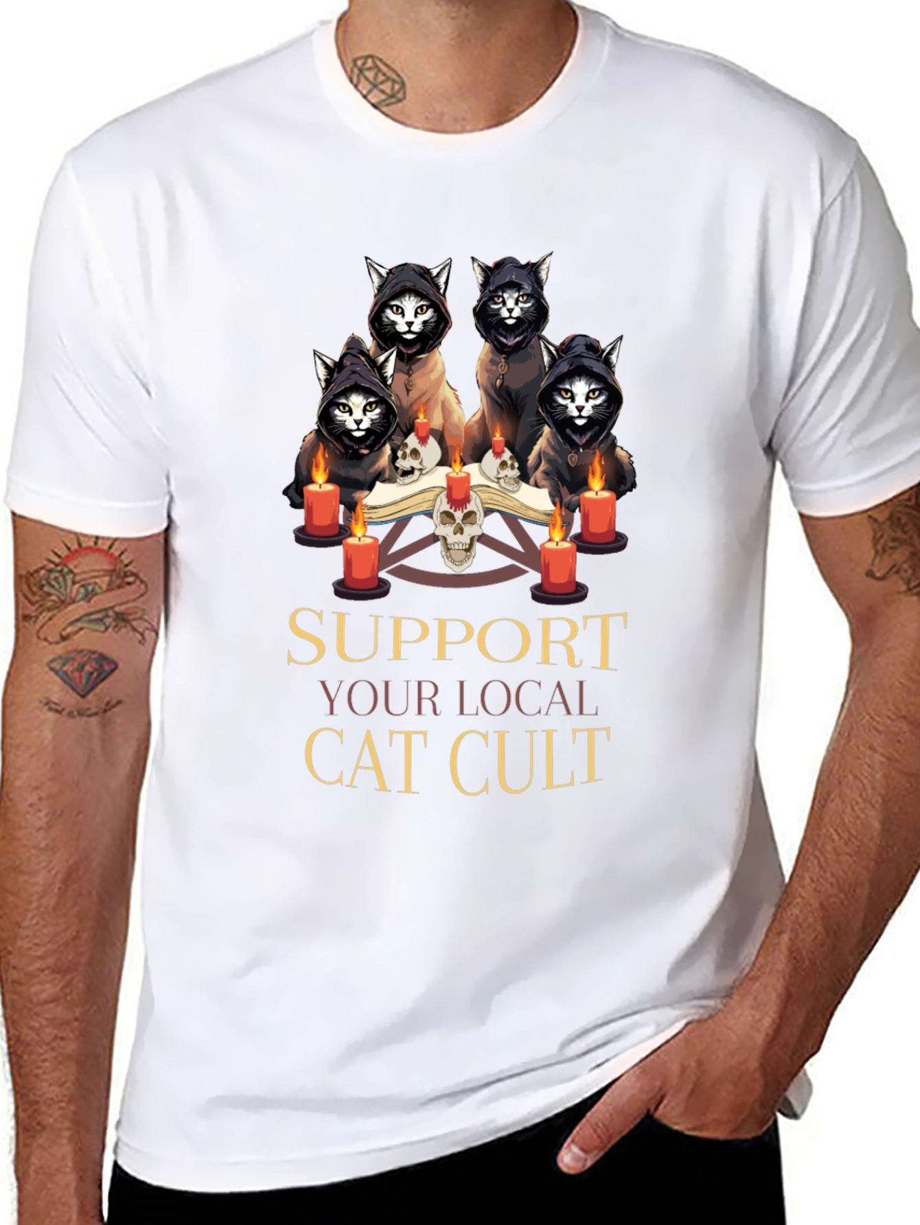 Support Your Local Cat Cult T-Shirt
